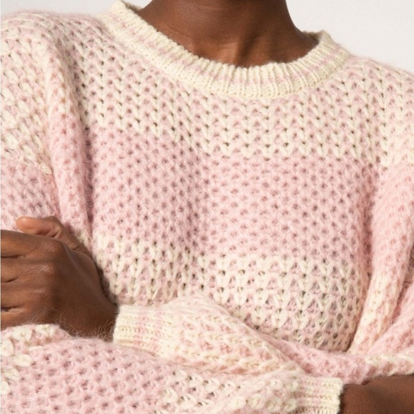 FRNCH Paris Niara Knit Cream & Pink Sweater Size Medium - Picture 5 of 17